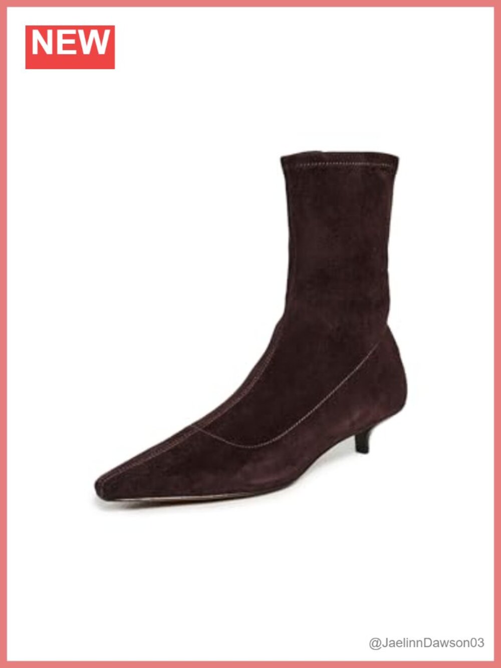 Madewell Ciel Kitten Heel Ankle Boots Pointed Toe Suede Leather Bootie